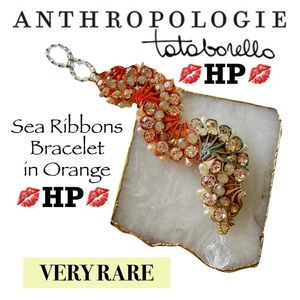 Anthropologie RARE Tataborello Sea Ribbons Bracelet EUC Silk Swarovski